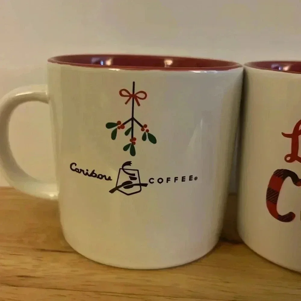 Caribou Coffee Lets Get Cozy Holiday Mug‎ Set 12oz